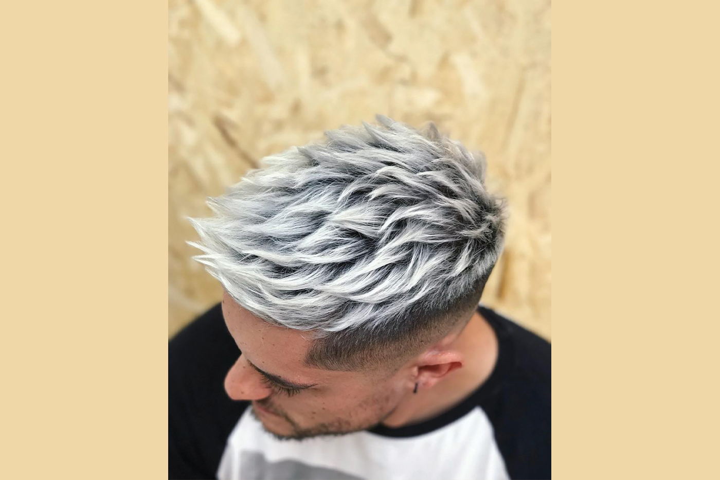 men blue hair two tone